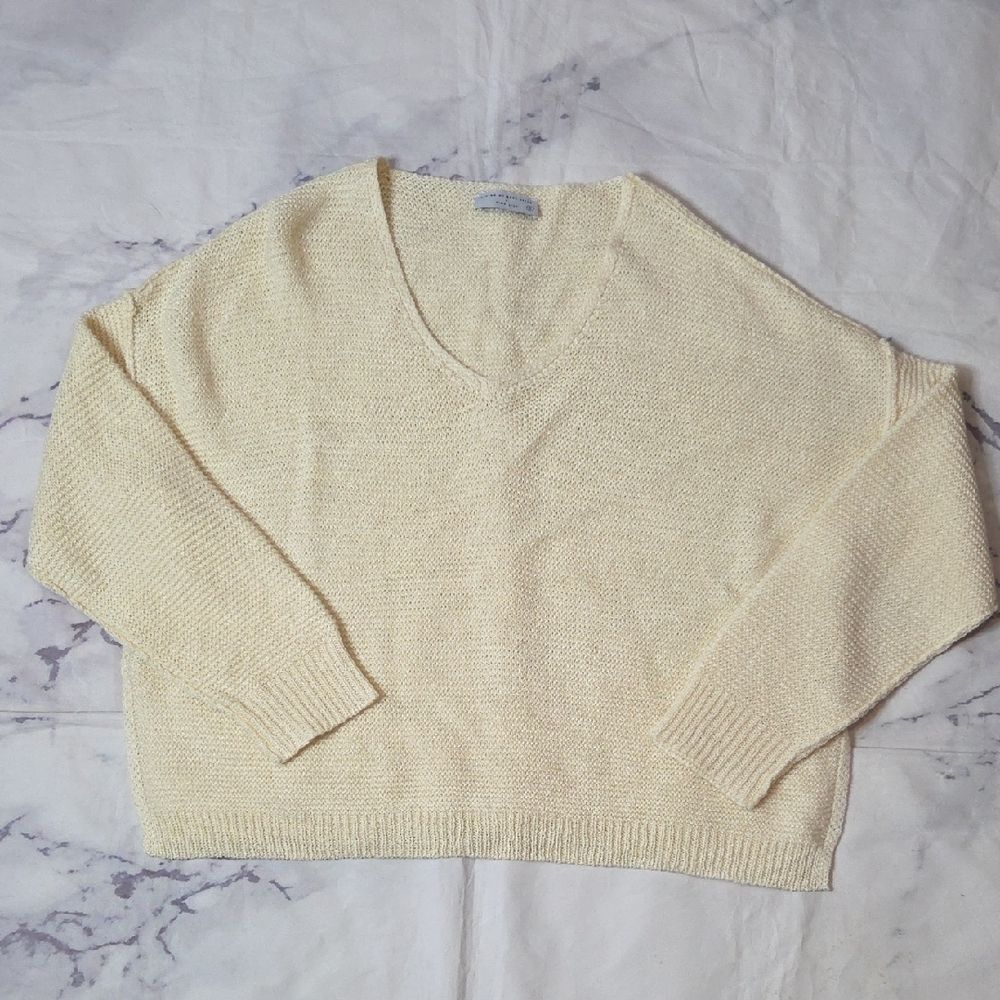 Living My Best Style X Pink Lily Cream V-neck Sweater